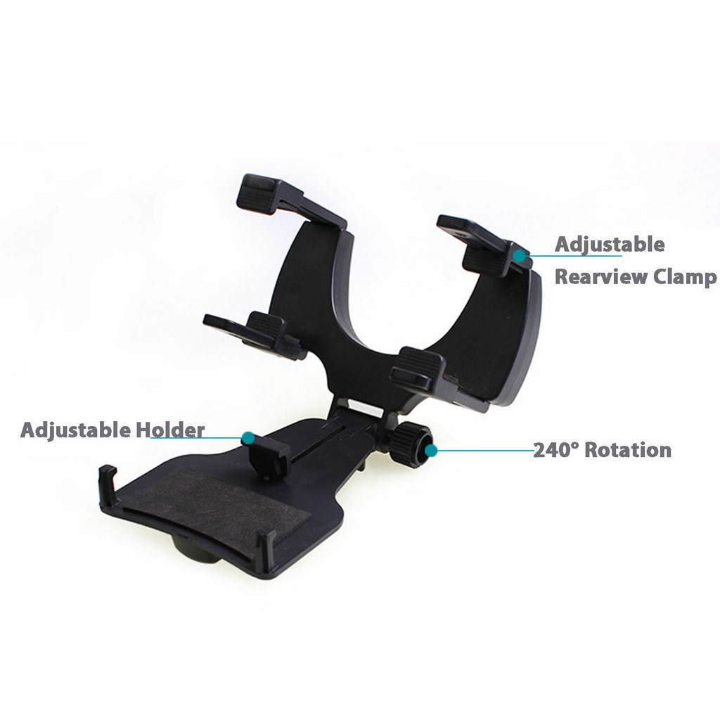 HOLDER HP SMARTPHONE JEPIT DI KACA SPION MOBIL REAR VIEW MIRROR MOUNT