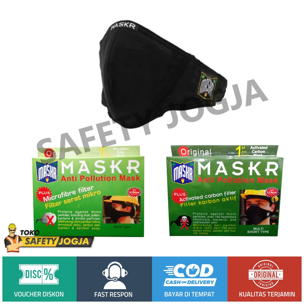 MASKER MASKR KARBON AKTIF DAN MICROFIBER SHORT KERJA PROYEK MOTOR - carbon active mask ORIGINAL