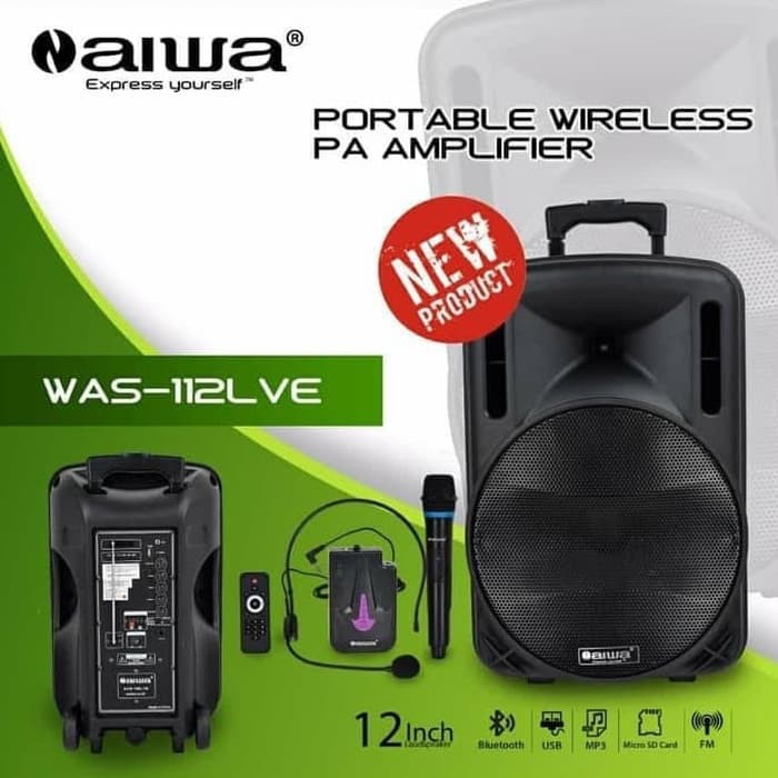 SPEAKER PORTABLE WIRELESS MEETING AIWA 112LVE (12IN USB-BLUETOOTH )