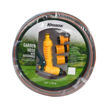 selang air+kepala nozle krisbow 1/2"x15meter / selang air + nozle krisbow 1/2inch