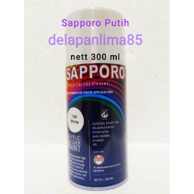 Sapporo Paint White 740 / Putih / cat semprot / pylox / pylok / pilok / helm /motor/ aerosol