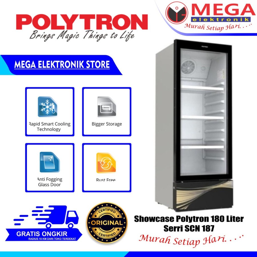 SHOWCASE POLYTRON 180L SCN 187 / SCN-187 / SCN187 BERGARANSI RESMI