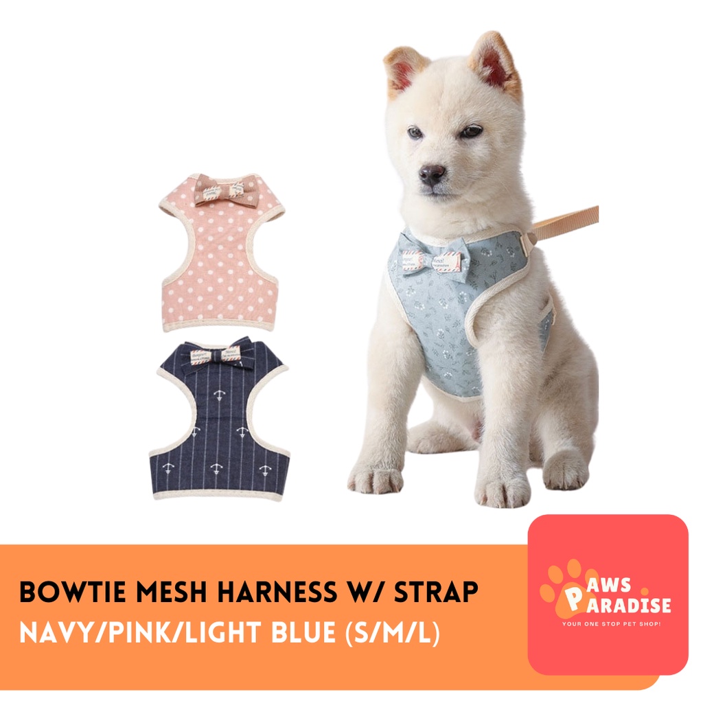 Harness Anjing Model Pita Bowtie Dengan Tali Nyaman