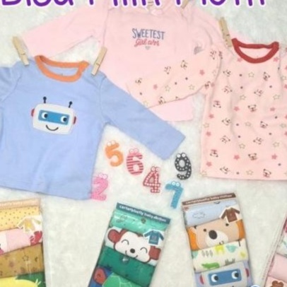 ATASAN PENDEK BAYI 6-24M TEES BLUEFLY KAOS LENGAN PENDEK /  PANJANG / KUTUNG BAYI ISI 5 PCS (SNI) / TEE LENGAN PANJANG KATUN SNI