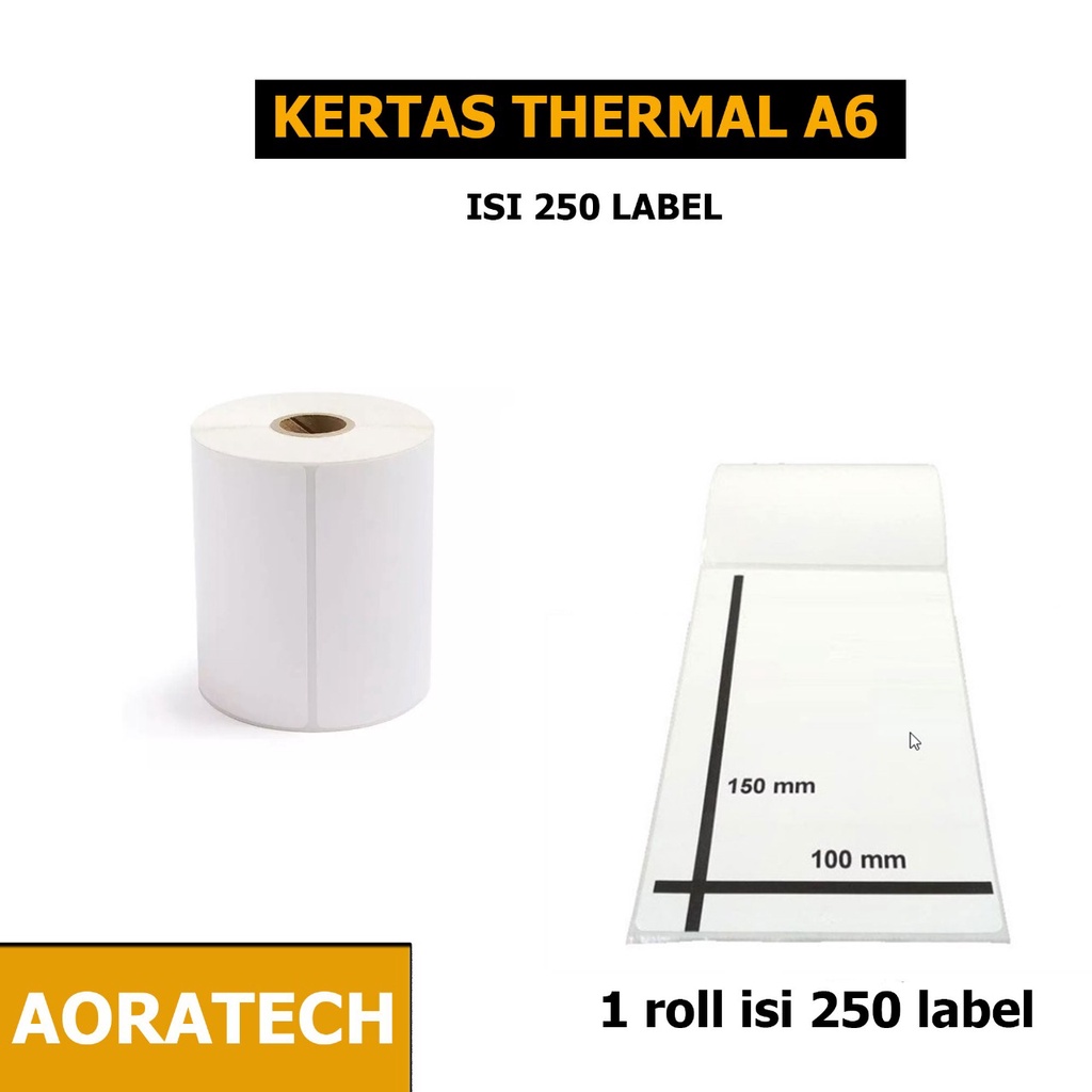 Kertas Sticker Label Barcode Thermal A6 100mm x 150mm isi 350 pcs - 250 pcs