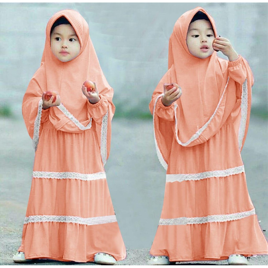 HOPYLOVY SALE Gamis Anak Perempuan | Gamis Lebaran Anak Perempuan | Baju Lebaran Pakaian Muslim Anak Gamis Salvania