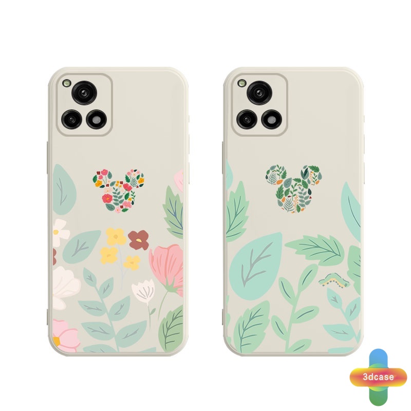 Case HP Realme C21Y C11 2021 C15 C21 C25 C20 C12 C3 C25S 5 5S 5i 6i C17 7i C1 C31 C35 C25Y C2 C3i C20A realme Narzo 20 10 10A 20A 30A A54 A15 A16 A9 A5 A7 A5S A95 A53 A33 Y12 Y20 A12 Cute Mickey Minnie Mouse Flower Anti-fall Case