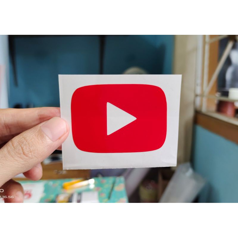 

stiker youtube 3 custom cutting stiker murah