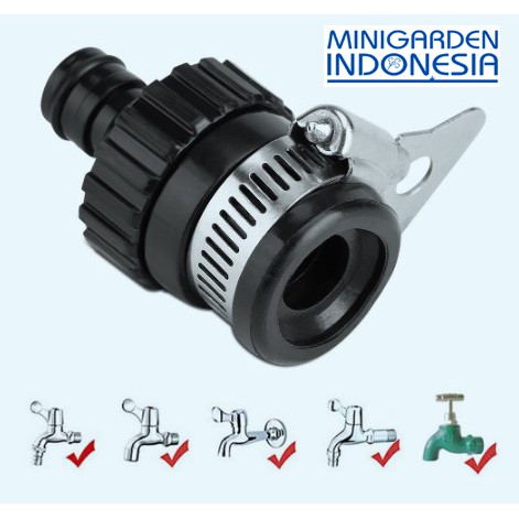 sambungan selang taman 1/2 inch F001 hitam quick hose connector penyiraman semprotan taman irigasi