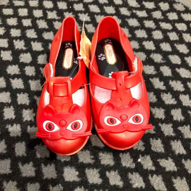 BARU NEW sepatu flat jelly shoes anak perempuan cat kucing