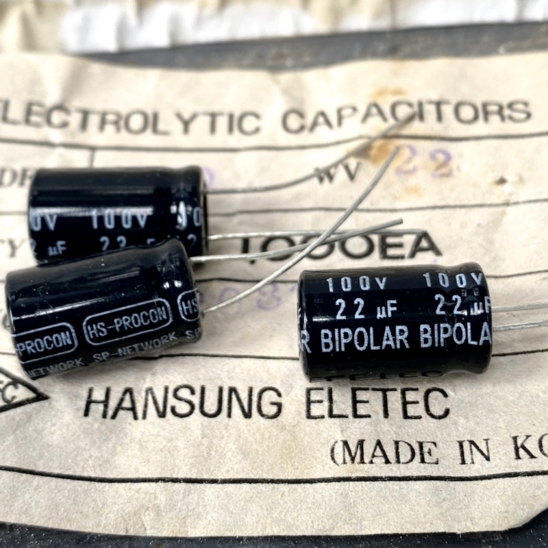 elko BIPOLAR 22 uf 100volt KOREA ready