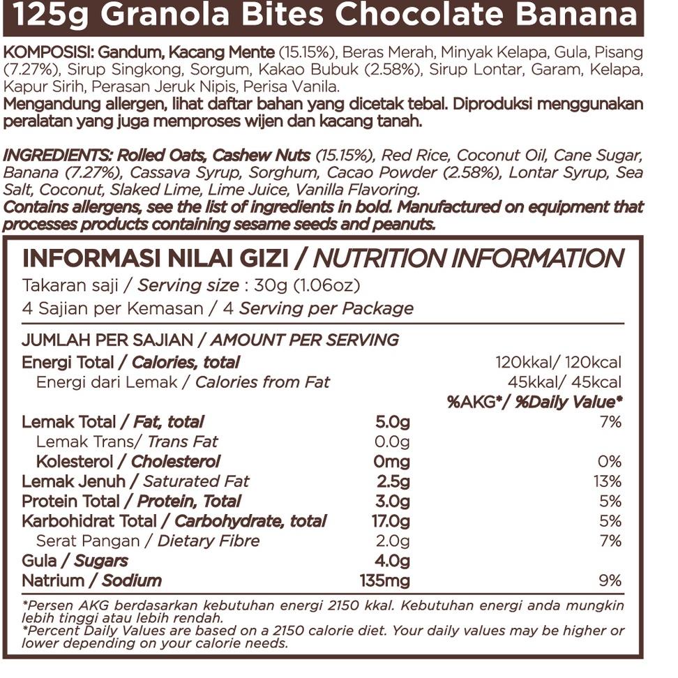 

Granola Bites Chocolate Banana 125g - Granola Cokelat dan Pisang HnP //Big Promo