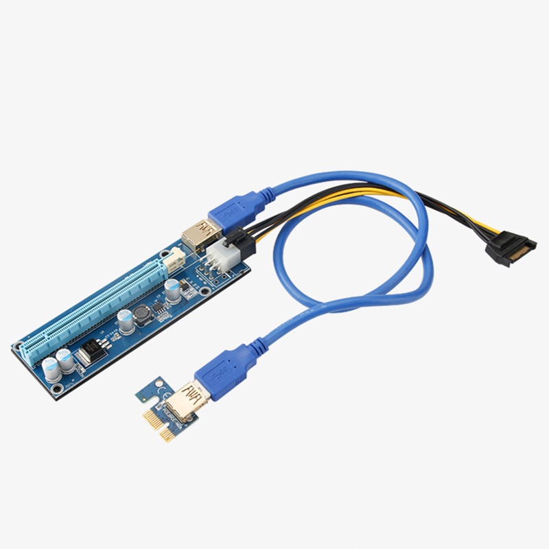 Btsg VER009S Kabel Ekstensi PCI-E Riser Card 1X 16X Riser Adapter USB 6Pin