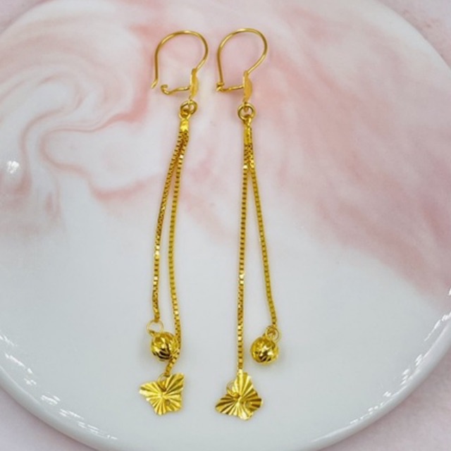 Anting emas asli 16K / 700 model panjang variasi kupu2 & bola