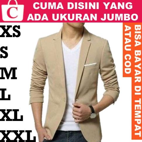 Jas Blazer Pria Resmi Kerja Kantor COKLAT SUSU KHAKI MOKA KREM KHAKIS