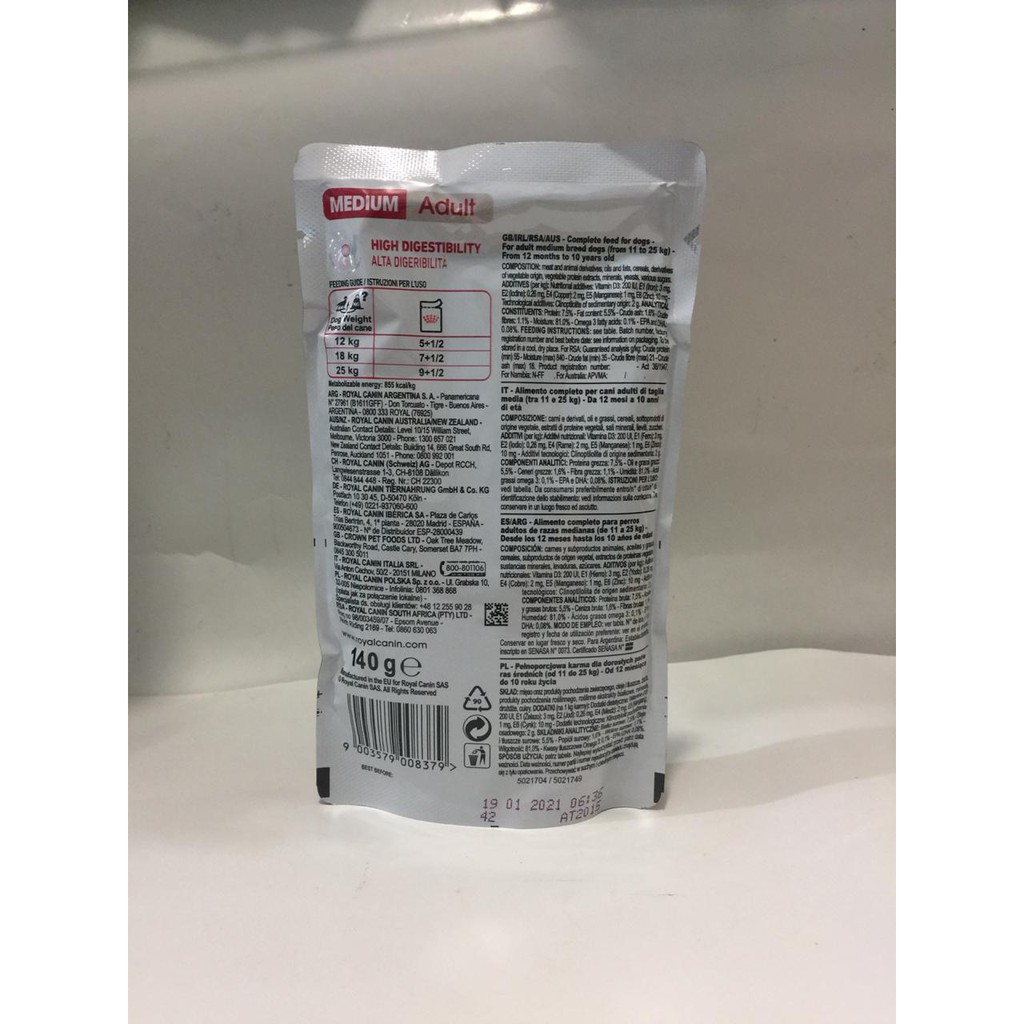 Royal Canin Pouch Medium Puppy  140gr Makanan Anjing  RC