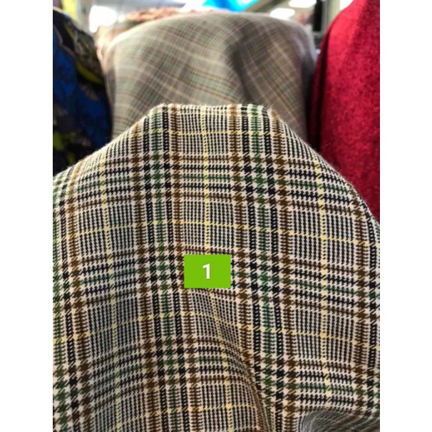 KAIN SEMI WOLL MOTIF TARTAN KOTAK/SEMI WOLL MOTIF