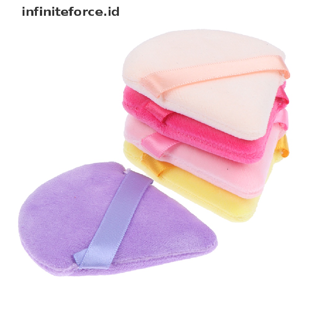 (infiniteforce.id) Spons Puff Mini Bentuk Segitiga Bahan Velvet Untuk MakeUp Foundation