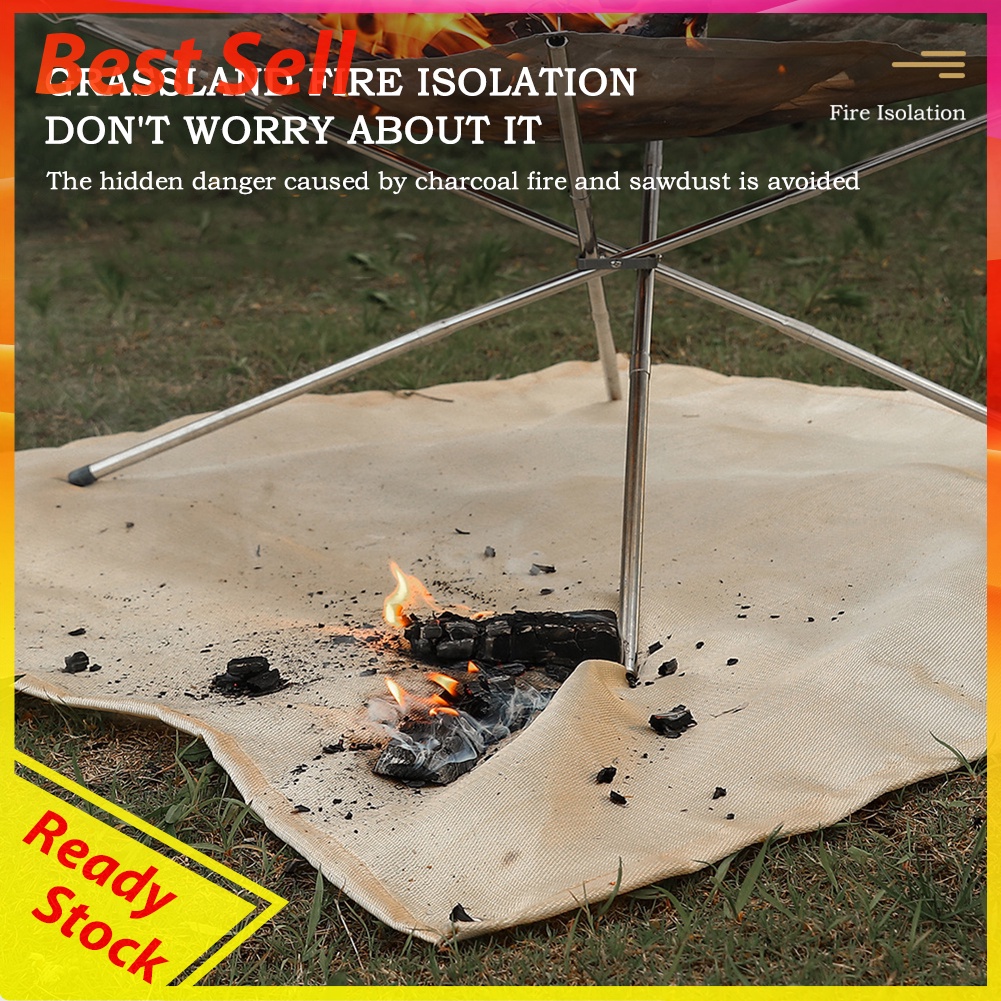 Fire Pit Mat Fireproof Picnic BBQ Pad Flame Retardant Protective Blanket