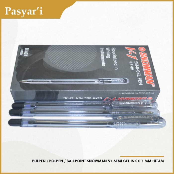 

Pulpen Bolpen Ballpoint Snowman V1 Semi Gel Ink 0.7 mm Hitam