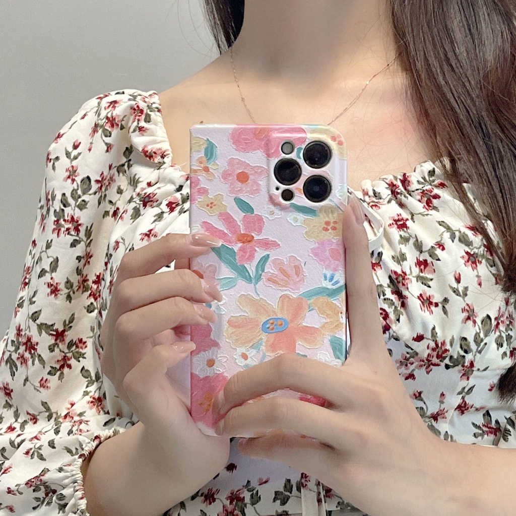 Flower Pattern Casing IPhone SE X XS  12 12promax 7 8Plus  XR XSMAX Cute 11 11pro 11promax Soft Silicone Phone Case Yhh8