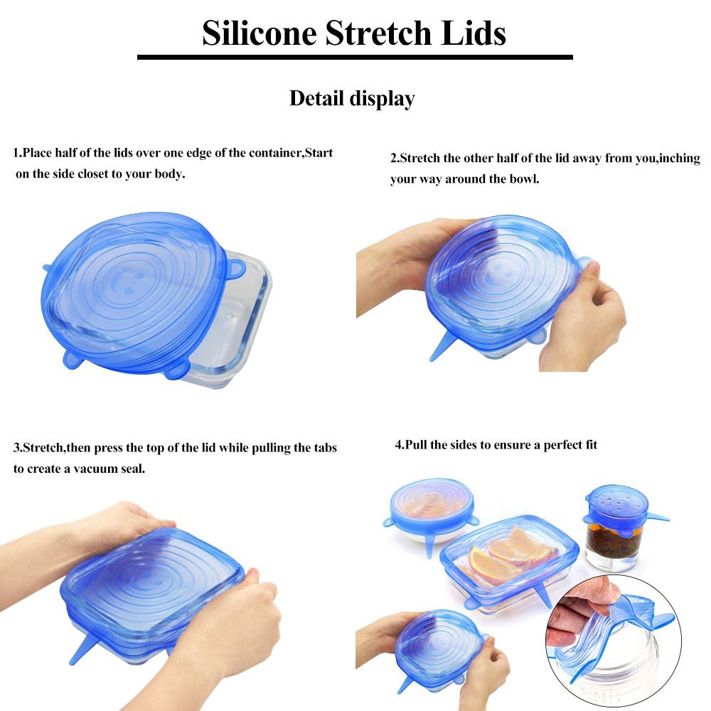 Trend-Cover Silicone Stretch 6IN1 Penutup Mangkok Karet food grade Bowl Serbaguna pengganti plastik