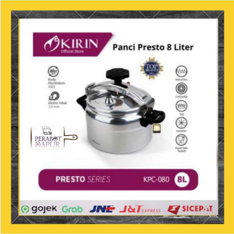 Presto Induksi Kompor Induksi Kirin 8 Liter/ Pressure cooker Kirin KPC 080/Panci Presto Murah Lebay