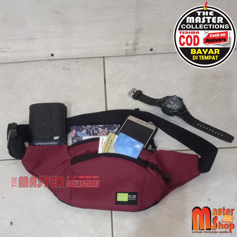 Waist Bag Rush - Visval - Hitam - Tas Pinggang - Murah Keren Slingbag Tas Messenger Murah