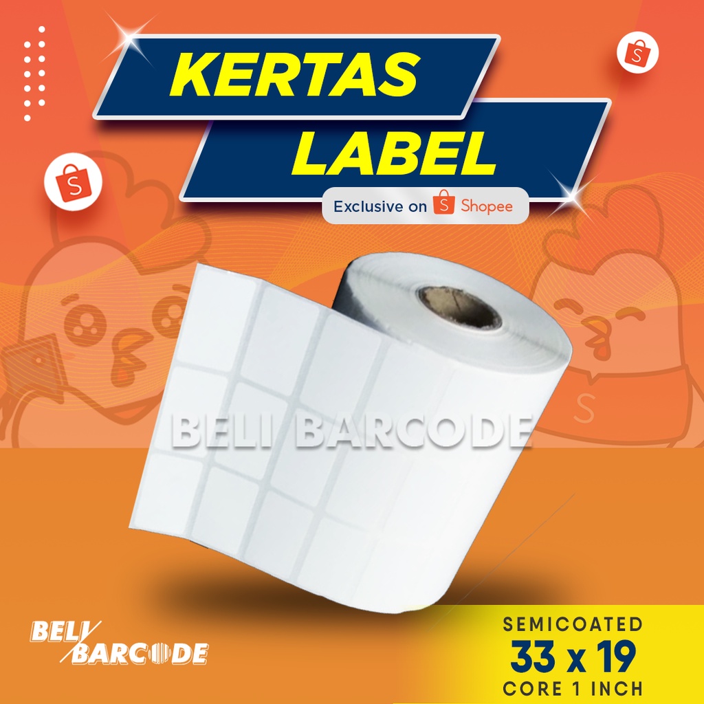 LABEL STIKER SEMICOATED CORE KECIL 33X19 MM