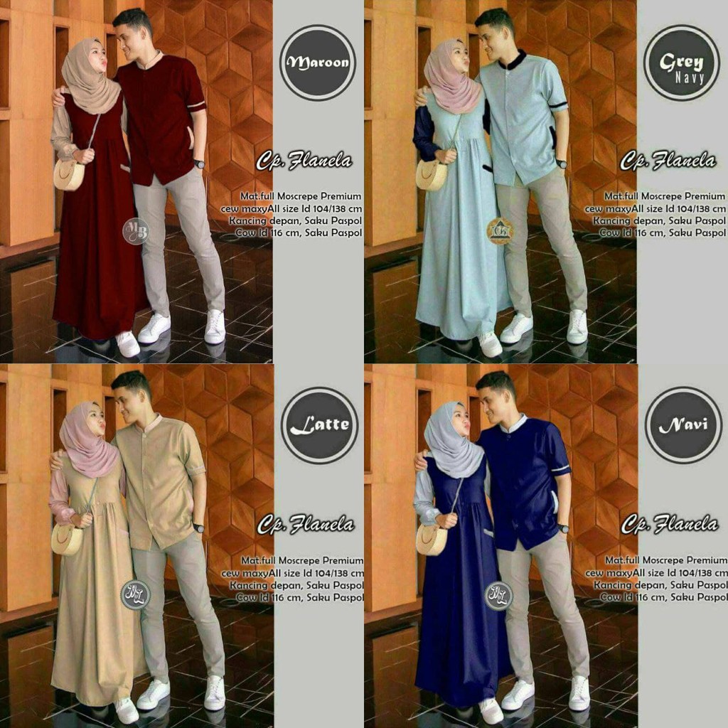 (NEW 2021) SARIMBIT LEBARAN (2021) HAFIZ&HAFIZAH FAMILY GAMIS CP. FLANELA - COUPLE GAMIS ORI BEST