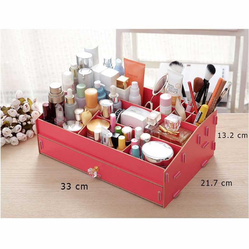 StarHome Rak Kosmetik Portable Bahan Olahan Kayu - Desktop Storage Serbaguna RK-35