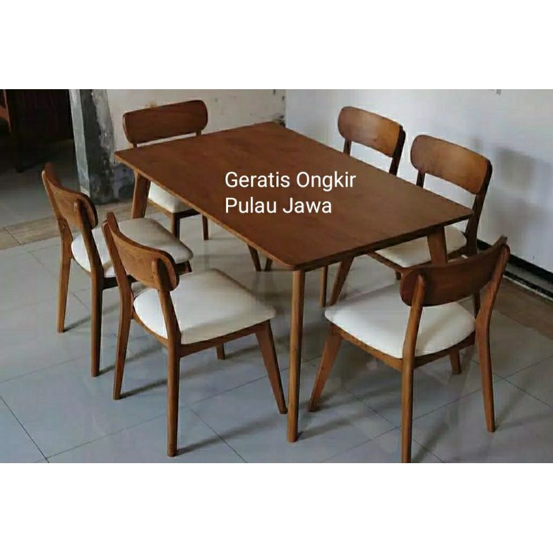 Meja Makan Jati Kursi 6