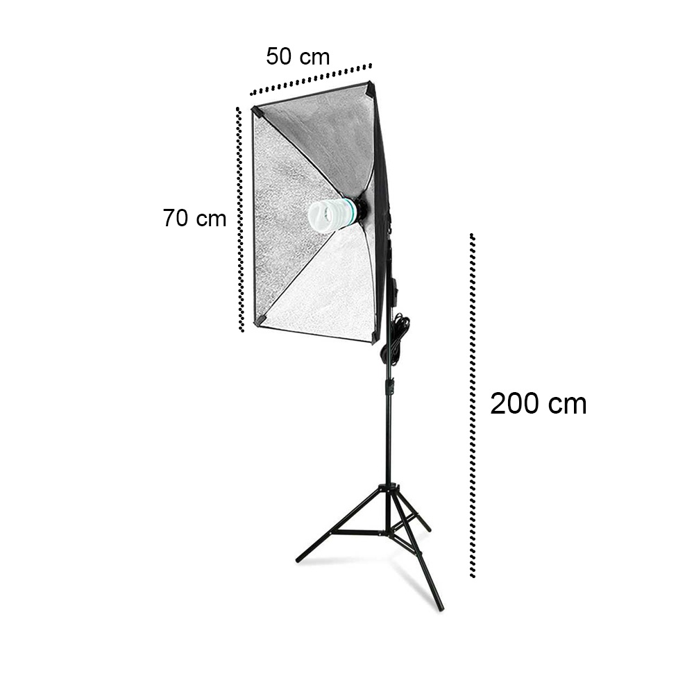 Taffstudio SB-MS-B5070 Payung Softbox Reflektor Fotografi Studio 50x70cm + Bohlam 45W