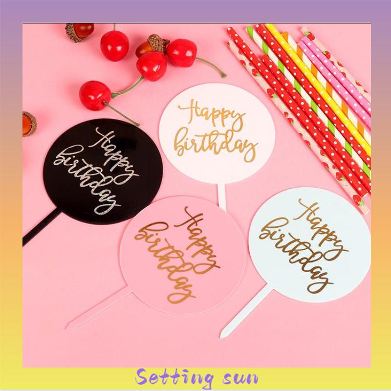 Cake Topper Happy Birthday / Tusukan Hiasan Kue Happy Birthday Acrylic TN