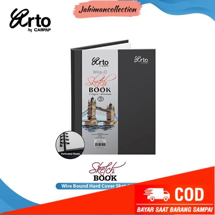 

✨ BISA COD ✨ Buku Sketsa Arto A3 Wire Bound Hard Cover Sketchbook
