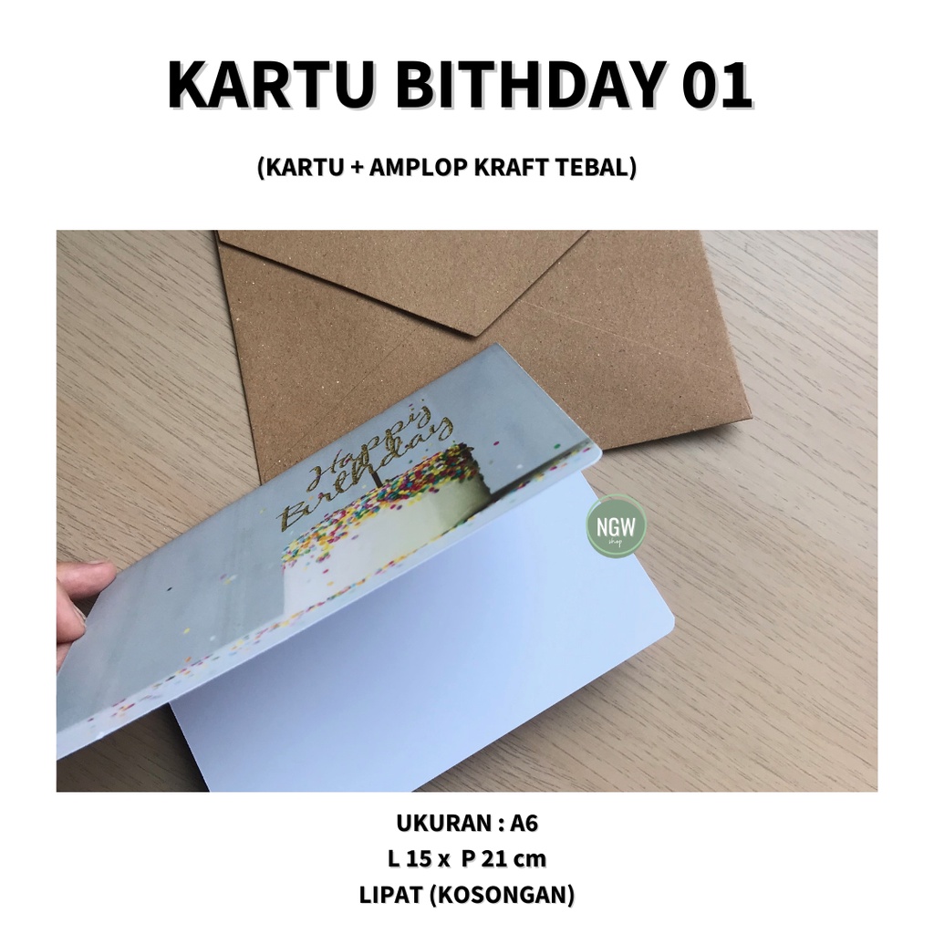 Kartu ucapan ulang tahun birthday A6 + amplop - 01