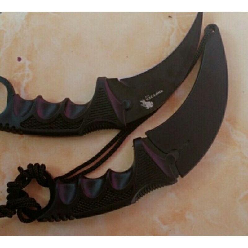 Cod Pisau Kerambit hitam Survival Tectical