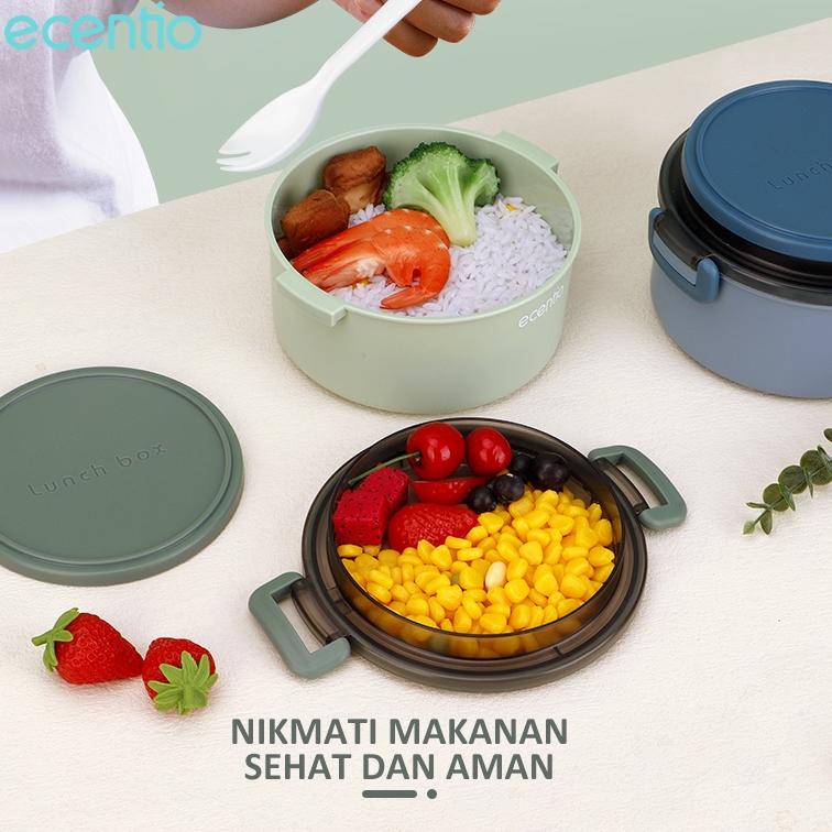 acp08 ecentio Rantang kotak makan 2 lapis 1300ml lunch box/food container/tempat bekal makan #