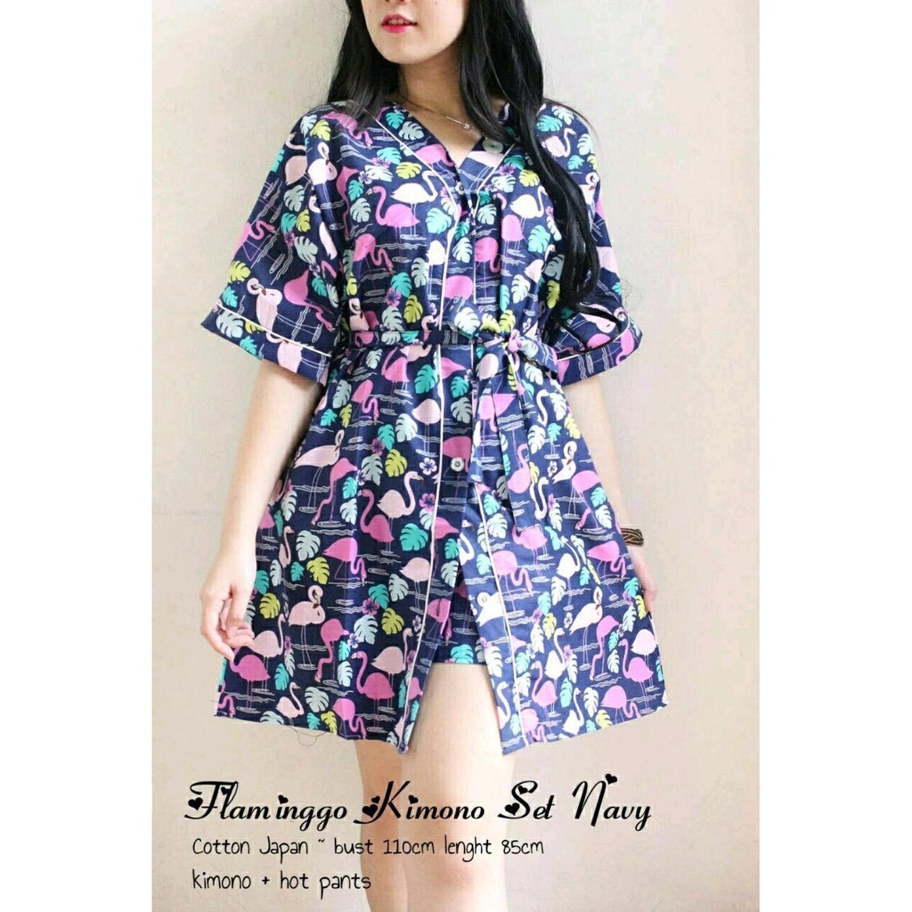 BAJU TIDUR ANAK DEWASA COWOK CEWEK KKIK / KIMONO SET PIYAMA Mickey/ Doraemon / Lemon / Hellokitty