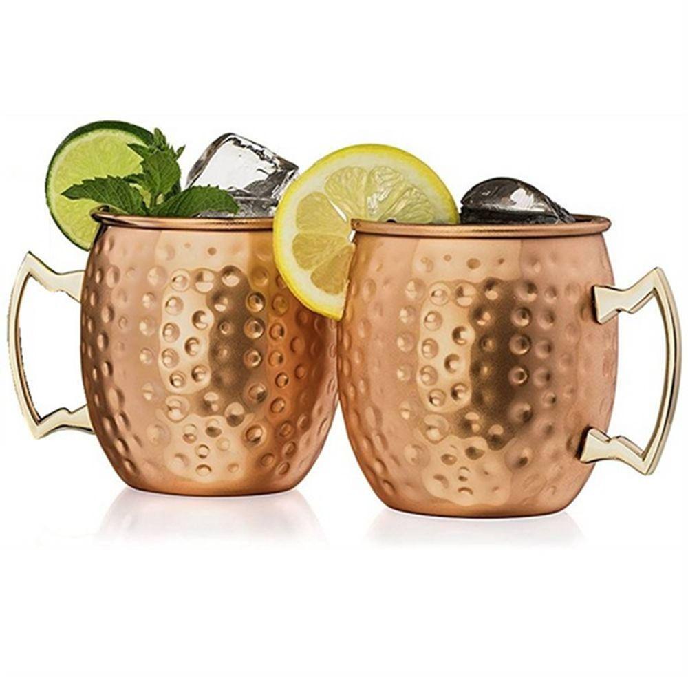 Lanfy Mug Copper Plated 550ml Stainless Steel Perlengkapan Minum Makan Cocktail Gelas Bir Cangkir