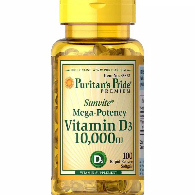 Puritan Puritans Pride Vitamin D3 Vit D 3 D 3 10000IU 10000 IU 100 S