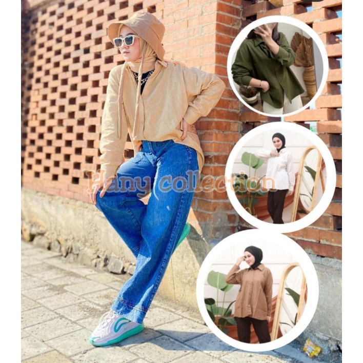 KEMEJA LENGAN PANJANG//LEA SHIRT KEMEJA OVERSIZED// Misty Long Shirt Kemeja Wanita-2