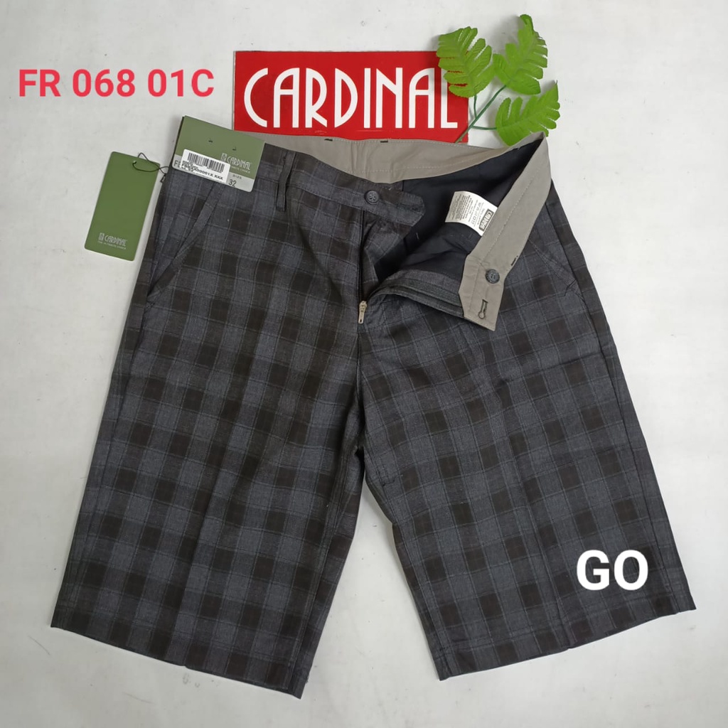 gof 27-28 CARDINAL FBBXX Celana Pendek Polos Stretch Kotak Motif Original Celana Santai Laki-Laki