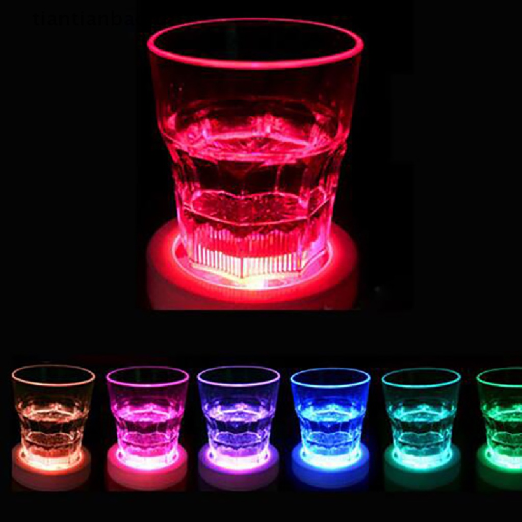 [tiantianbaofu] Mini LED Bottle Light Stickers Festival Bar Vase Decoration LED Drink Cup Mat Boutique