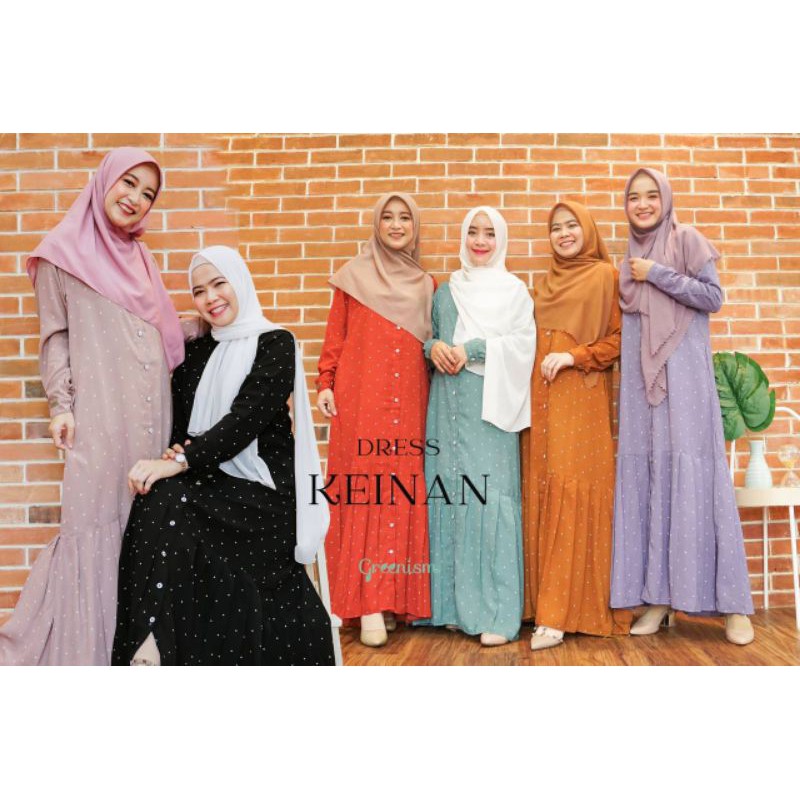 KEINAN DRESS BY GREENISM GAMIS SYARI CANTIK POLKADOT