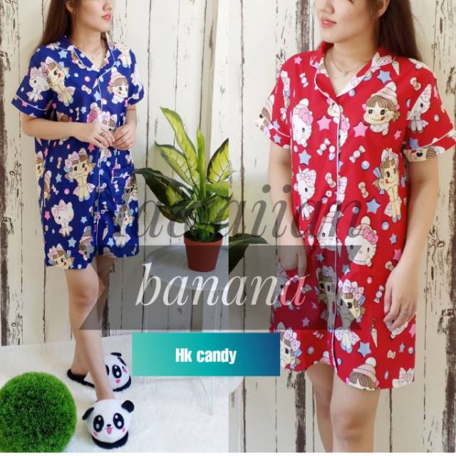 PIYAMA DEWASA HK CANDY ( CP,DST )LD 106CM / KATUN JEPANG / JAHITAN RAPI