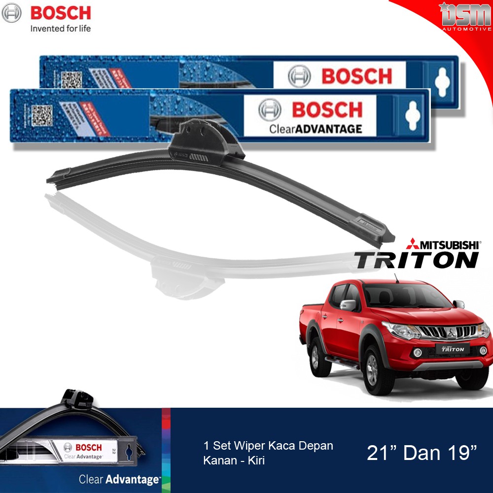 Bosch Clear Advantage Frameless / Wiper Frameless Mitsubishi Triton 21&quot; dan 19&quot; / Wiper Triton