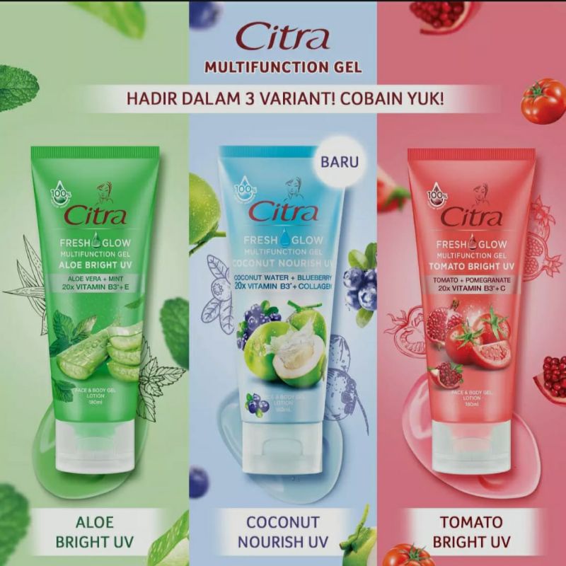 CITRA BODY SERUM UV ALOE VERA | TOMATO | COCONUT 180ML - HYDRATING GEL SOOTHING GEL LOTION