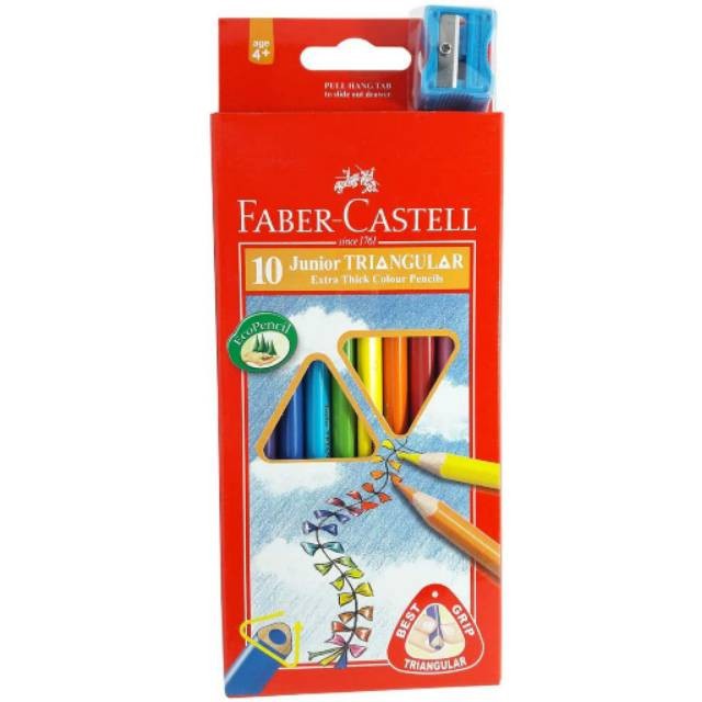 

Pensil Warna Faber Castell Junior Triangular 10 warna