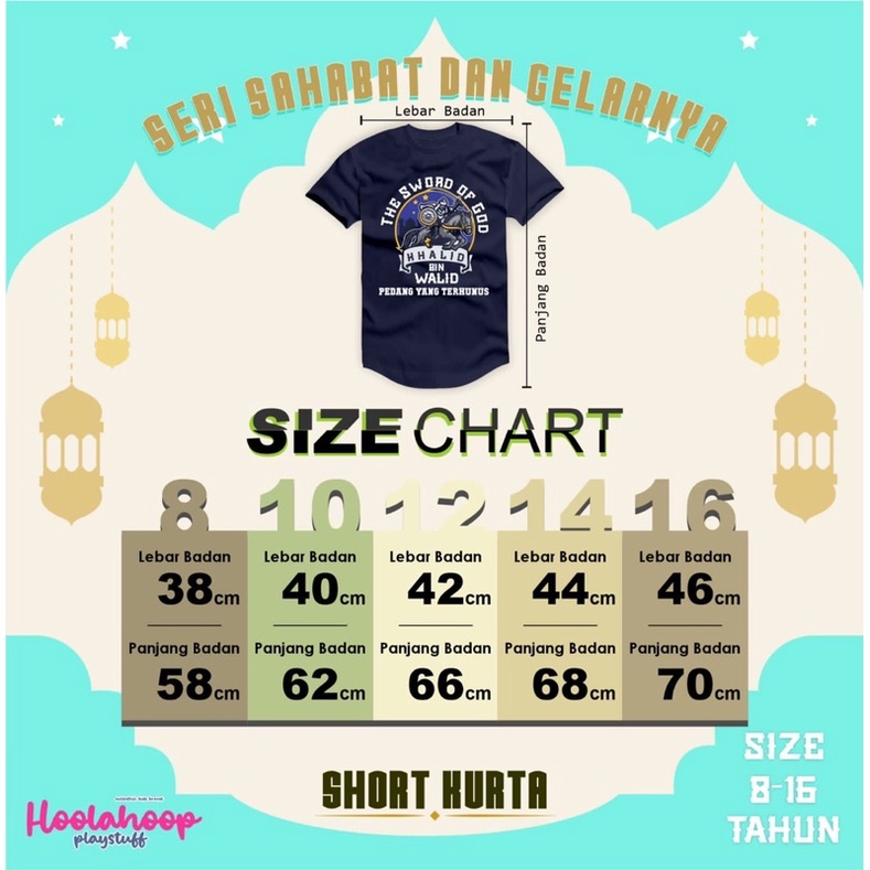 KAOS SHORT KURTA SERIES SAHABAT NABI DAN GELARNYA KAOS KEMKO HOOLAHOOP ft bumblebee